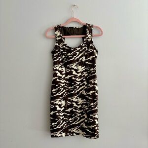 Michael Kors Brown and Cream Patterned Dress